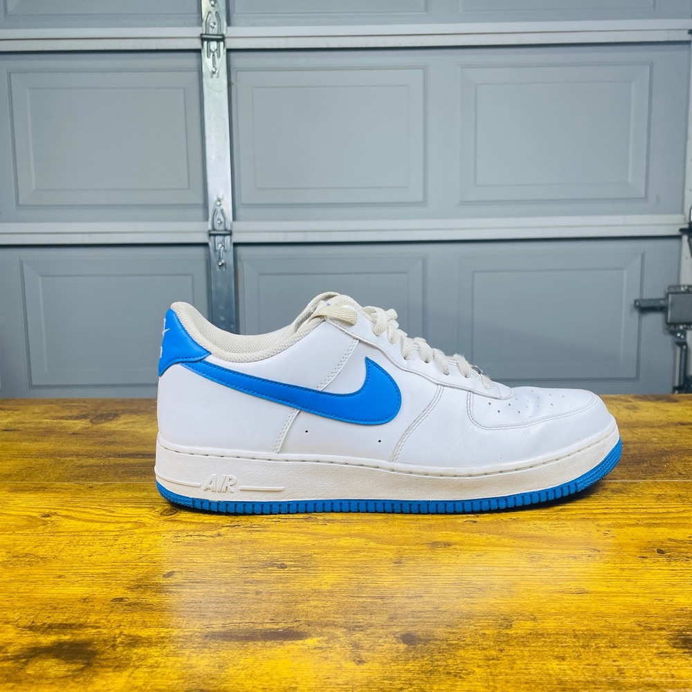 Nike Air Force 1 Low Mens 14 Photo Blue Good Leather Sneakers CJ1379-10 - Picture 4 of 11
